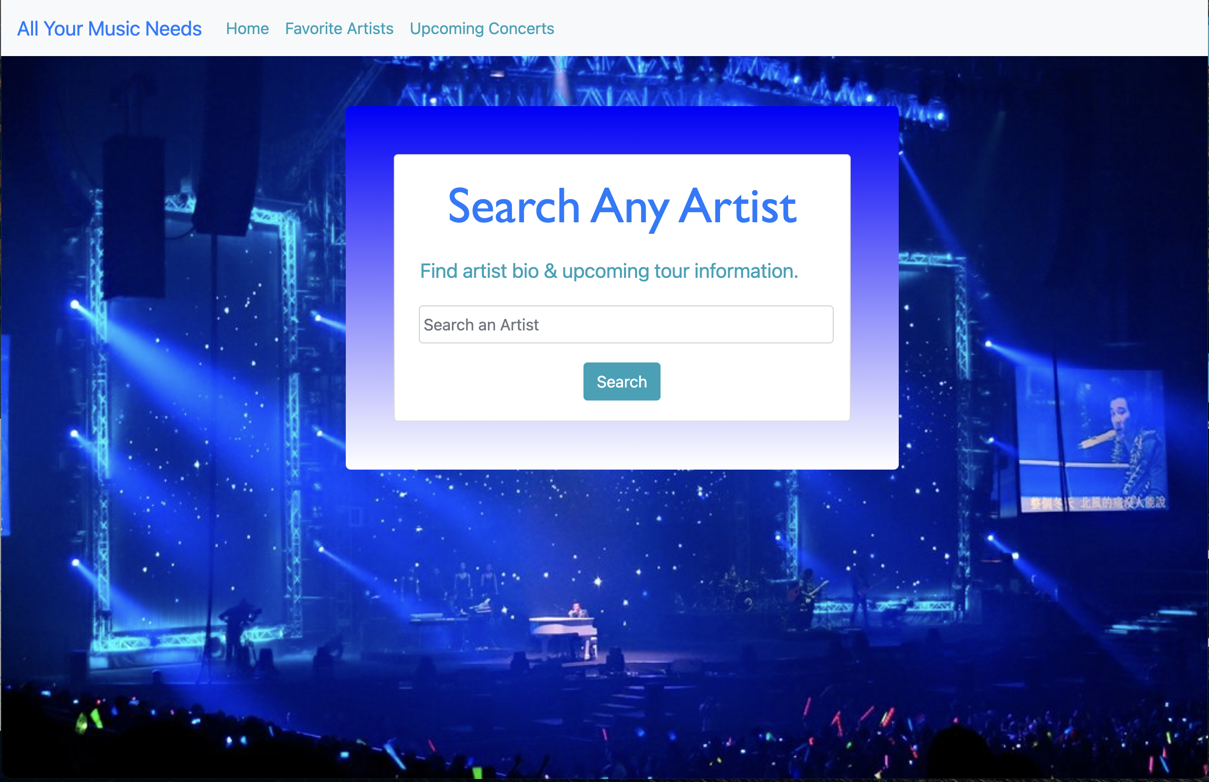 Screenshot of All Your Music Needs Website