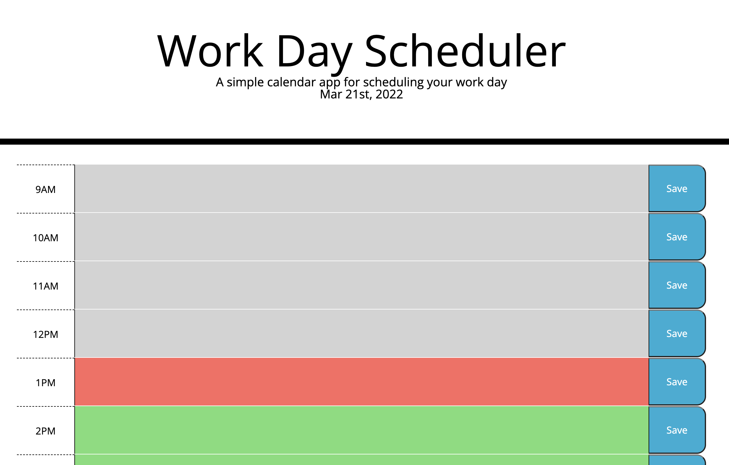 Screenshot of Day Planner